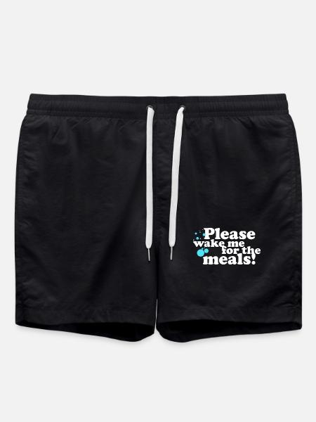 Please, wake me for the Meals! - Swim Trunks - black