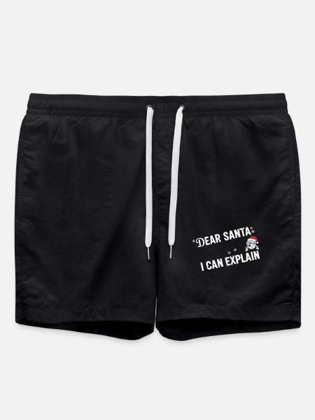 Dear Santa I Can Explain - Swim Trunks - black