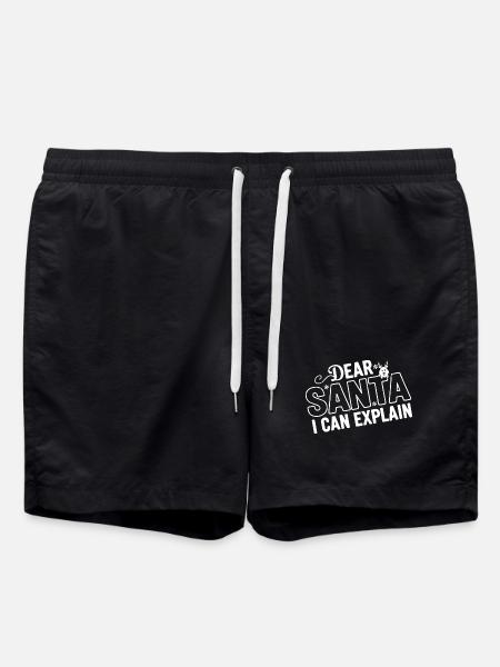 Dear Santa I Can Explain - Swim Trunks - black