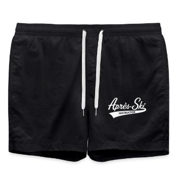 Après-Ski – Instructor (Schriftzug, Apres Ski / W) - Badeshorts - Schwarz - Vorne - AI Model Male 185 light (185cm)