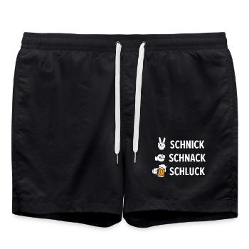 Schnich Schnack Schluck - Mème drôle de la boisson - Short de bain - noir - Devant - AI Model Male 185 light (185cm)