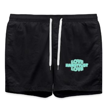 Cadeau pour coiffeur - Short de bain - noir - Devant - AI Model Male 185 light (185cm)