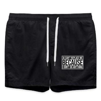 L’IA ne peut pas me remplacer Je ne fais rien Blague humoristique - Short de bain - noir - Devant - AI Model Male 185 light (185cm)