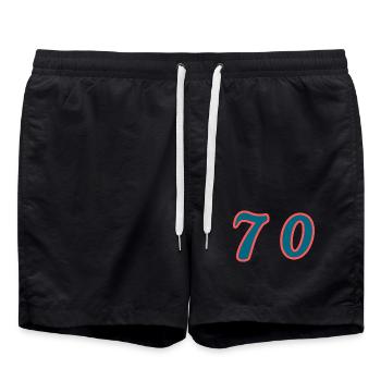 70. 70 ANS. 70e ANNIVERSAIRE. ANNIVERSAIRE 70 ANS. - Short de bain - noir - Devant - AI Model Male 185 light (185cm)