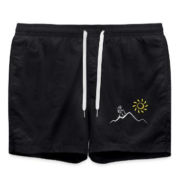 Randonneur en montagne au soleil - Short de bain - noir - Devant - AI Model Male 185 light (185cm)