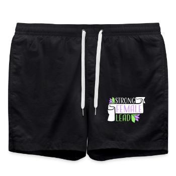 Strong Female Lead Feminismus Empowerment Frauen - Badeshorts - Schwarz - Vorne - AI Model Male 185 light (185cm)