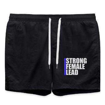Strong Female Lead Feminismus Empowerment Frauen - Badeshorts - Schwarz - Vorne - AI Model Male 185 light (185cm)
