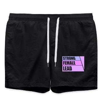 Strong Female Lead Feminismus Empowerment Frauen - Badeshorts - Schwarz - Vorne - AI Model Male 185 light (185cm)