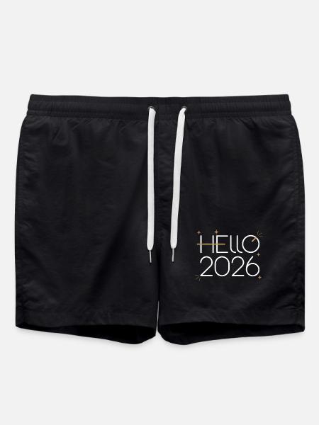 Hello 2026 Neon Sign - Swim Trunks - black