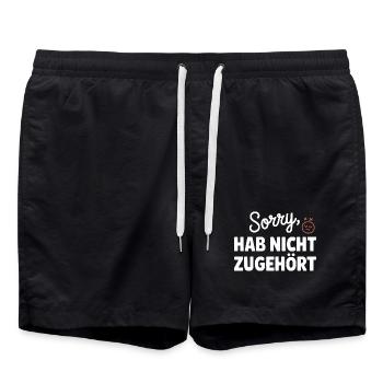 désolé, je n’ai pas écouté, distrait, antisocial. - Short de bain - noir - Devant - AI Model Male 185 light (185cm)
