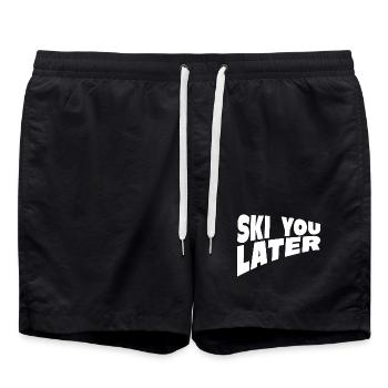 Citation drôle de ski que tu as plus tard - Short de bain - noir - Devant - AI Model Male 185 light (185cm)