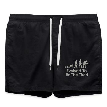 Charles Darwin Geschenk Natürliche - Badeshorts - Schwarz - Vorne - AI Model Male 185 light (185cm)