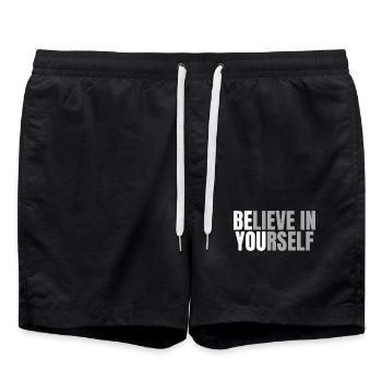 Crois en toi Motivation positive Réussite Dire - Short de bain - noir - Devant - AI Model Male 185 light (185cm)