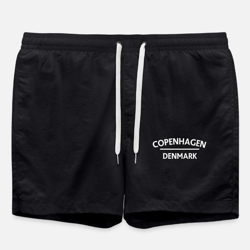 Copenhague – Danemark Textdesign - Short de bain - noir