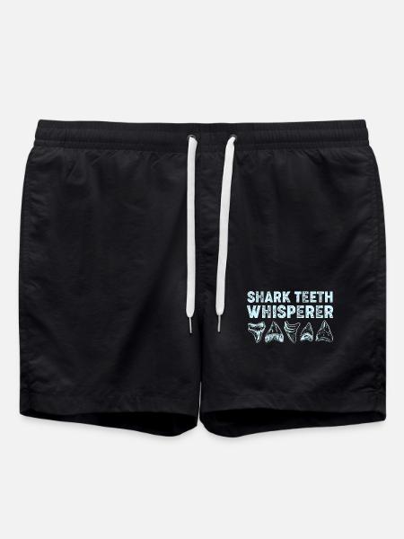 Shark Teeth Sharks Tooth Shark Teeth - Swim Trunks - black