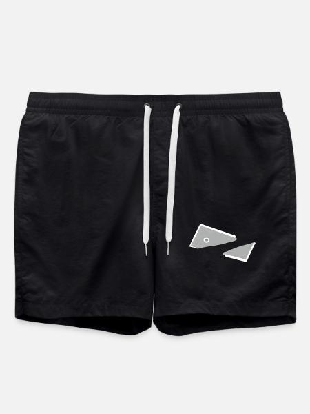 Abstract Fish Monochrome Triangles - Swim Trunks - black