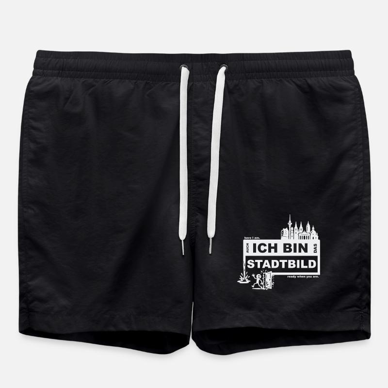 Cityscape - German - ready when you are - Swim Trunks - black