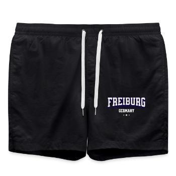 Freiburg Germany College Design - Badeshorts - Schwarz - Vorne - AI Model Male 185 light (185cm)