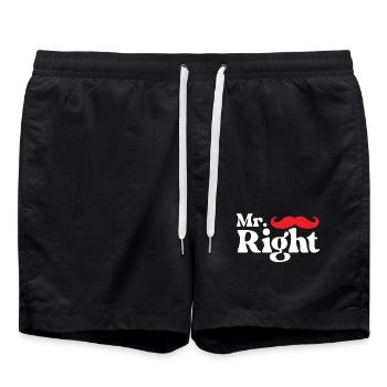 Monsieur Parfait Couple Drôle de Saint-Valentin - Short de bain - noir - Devant - AI Model Male 185 light (185cm)