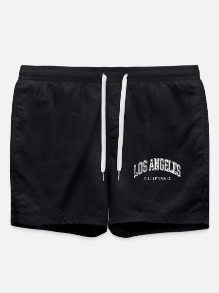 Los Angeles California College Style Souvenir - Swim Trunks - black
