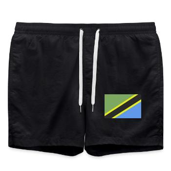 Drapeau de la Tanzanie - Short de bain - noir - Devant - AI Model Male 185 light (185cm)