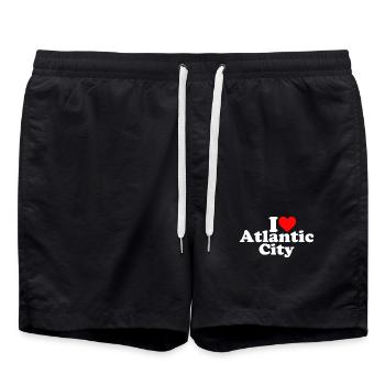 I love Atlantic City - USA - New Jersey - Amerika - Badeshorts - Schwarz - Vorne - AI Model Male 185 light (185cm)