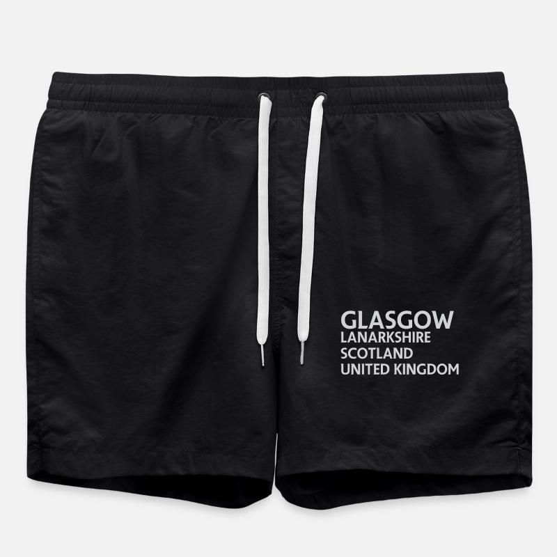 Glasgow – Scotland Textdesign - Short de bain - noir