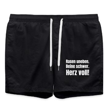 Niveau de pelouse – jambes lourdes – cœur plein - Short de bain - noir - Devant - AI Model Male 185 light (185cm)