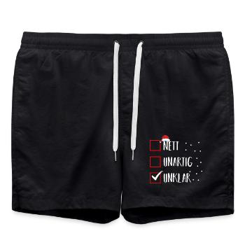 Santa Claus Christmas Time Naughty Christmas - Swim Trunks - black - Front - AI Model Male 185 light (185cm)