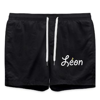 Léon - Short de bain - noir - Devant - AI Model Male 185 light (185cm)