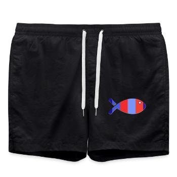 POISSON. POISSON D'AVRIL. VACANCES. ETE. HUMOUR - Short de bain - noir - Devant - AI Model Male 185 light (185cm)