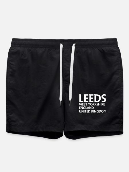 Leeds – England Liedtextdesign - Badeshorts - Schwarz
