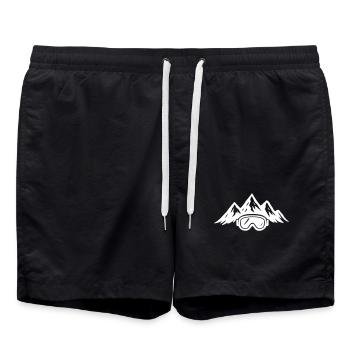 Skibrille Ski Berge Piste Symbol - Badeshorts - Schwarz - Vorne - AI Model Male 185 light (185cm)