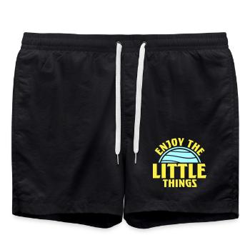 Enjoy The Little Things Dankbarkeit Achtsamkeit - Badeshorts - Schwarz - Vorne - AI Model Male 185 light (185cm)