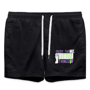 Profitez des petites choses Gratitude Pleine conscience - Short de bain - noir - Devant - AI Model Male 185 light (185cm)