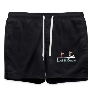 Illustration de l’hiver Laisse neiger - Short de bain - noir - Devant - AI Model Male 185 light (185cm)