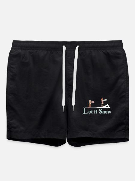 Let It Snow Winter Illustration - Badeshorts - Schwarz