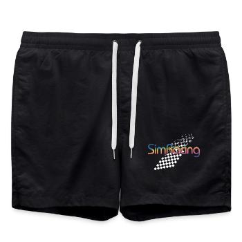 SimRacing Verlaufslogo - Badeshorts - Schwarz - Vorne - AI Model Male 185 light (185cm)