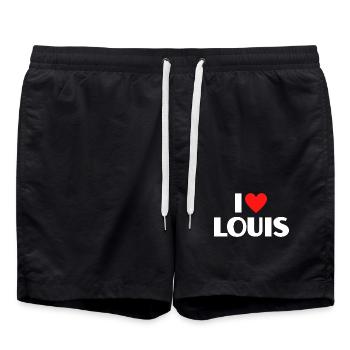 J’adore Louis Red Heart Déclaration rétro - Short de bain - noir - Devant - AI Model Male 185 light (185cm)