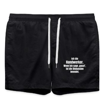 Je suis un artisan – Des coups, discussion terminée - Short de bain - noir - Devant - AI Model Male 185 light (185cm)