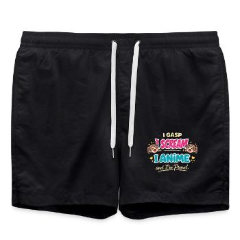 Une fangirl d’anime crie la réaction de l’anime - Short de bain - noir - Devant - AI Model Male 185 light (185cm)