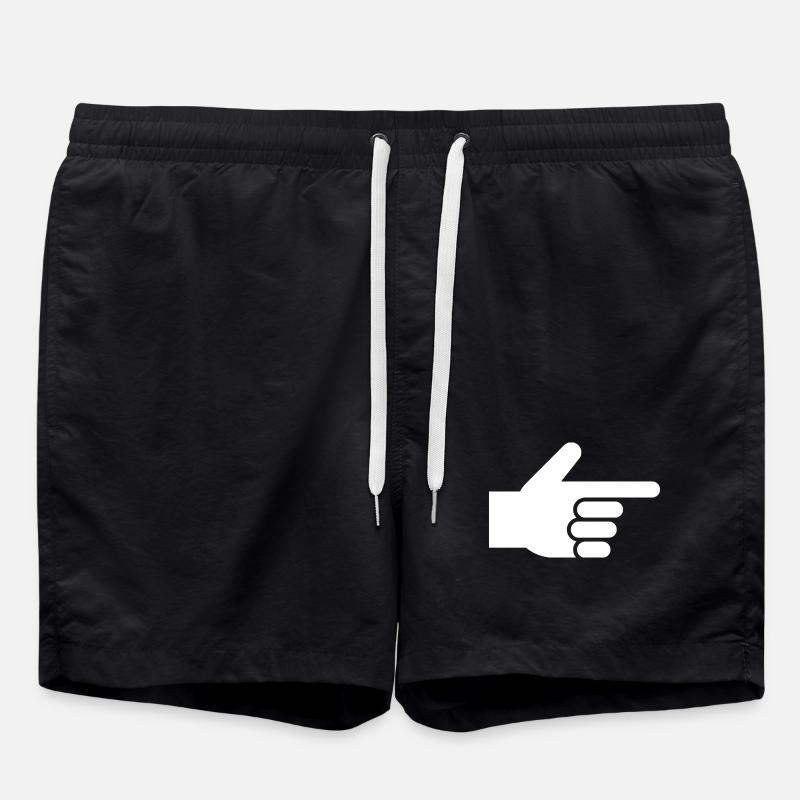 Hand, index finger, pointer - Swim Trunks - black