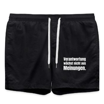 Verantwortung wächst nicht mit Meinungen - Badeshorts - Schwarz - Vorne - AI Model Male 185 light (185cm)