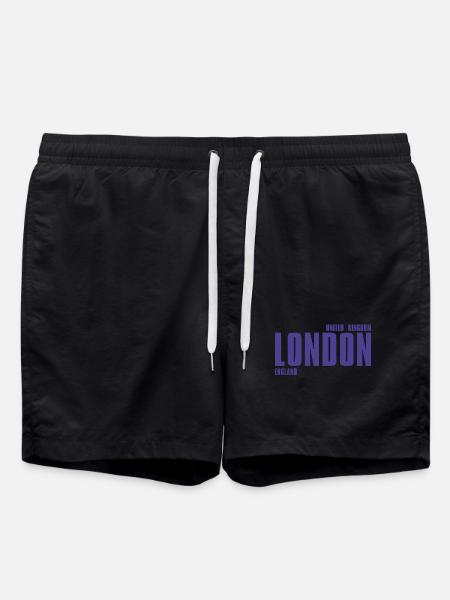 London Bold Typo Purple - Badeshorts - Schwarz