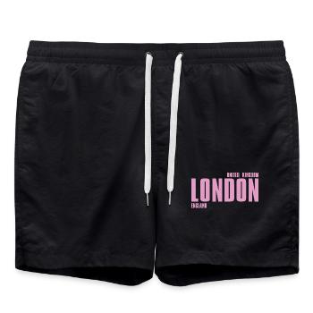 Typographie londonienne Pink Bold - Short de bain - noir - Devant - AI Model Male 185 light (185cm)
