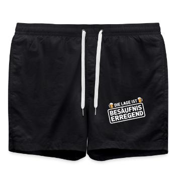 Die Lage Ist Besäufniserregend Saufen Party Bier - Badeshorts - Schwarz - Vorne - AI Model Male 185 light (185cm)