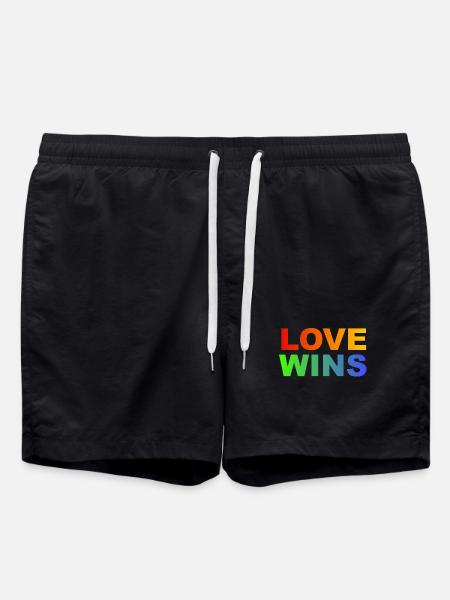 Love Wins Rainbow - Swim Trunks - black