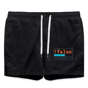 Programmer Logic: It's funny because it's true - Swim Trunks - black - Front - AI Model Male 185 light (185cm)