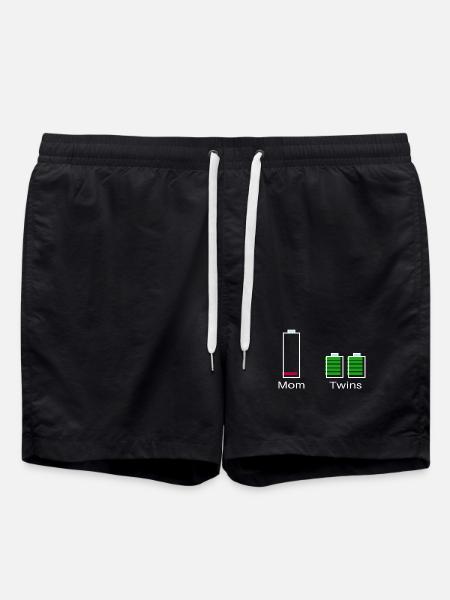 Mom with twins – battery level - Swim Trunks - black
