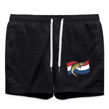 Pêche au brochet Pays-Bas - Short de bain - noir - Devant - AI Model Male 185 light (185cm)